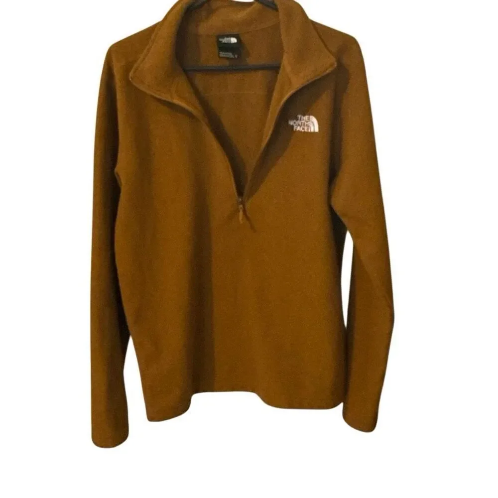 The North Face Men’s Quarter Zip Fleece Pullover – Brown/Burnt Orange – Size M